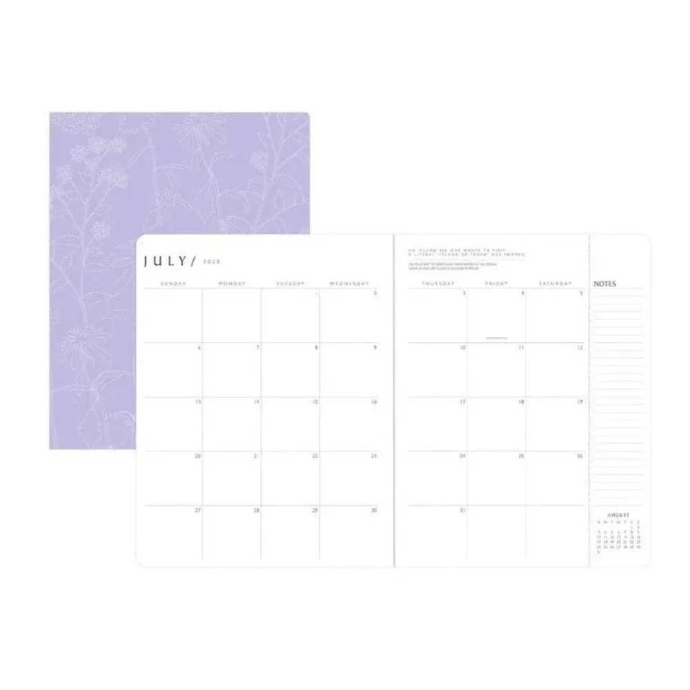 Blue Sky Green Earth 2025- June 2027 Monthly Planner Calendar Floral Purple